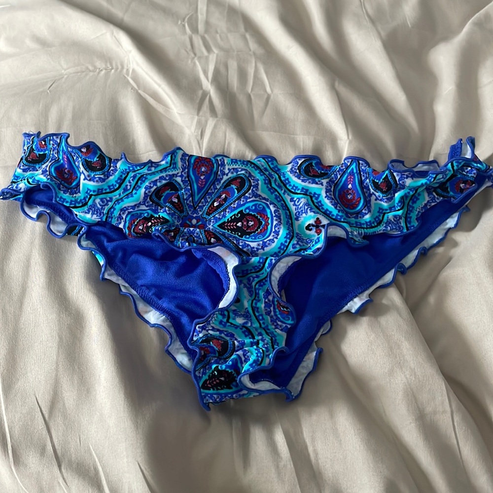 Blue paisley bikini bottoms